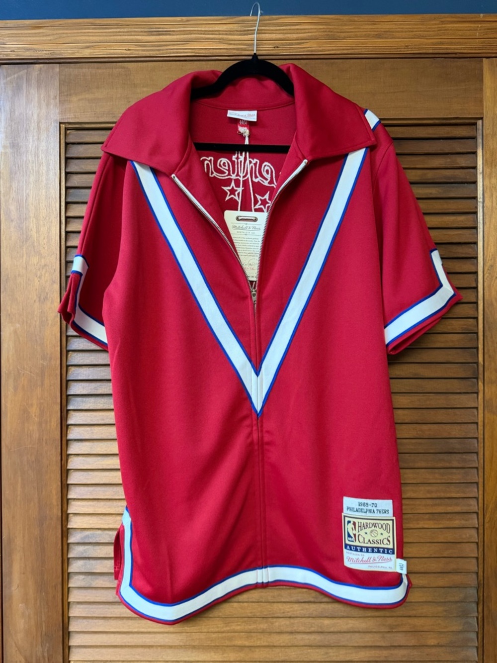 Mitchell & Ness Philadelphia 76ers Authentic full zip warm up shirt jacket
